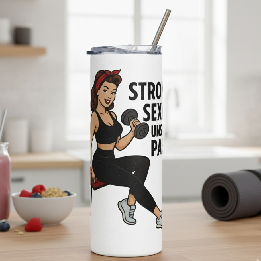 Vaso/Tumbler de acero inoxidable "Workout Pin-Up"