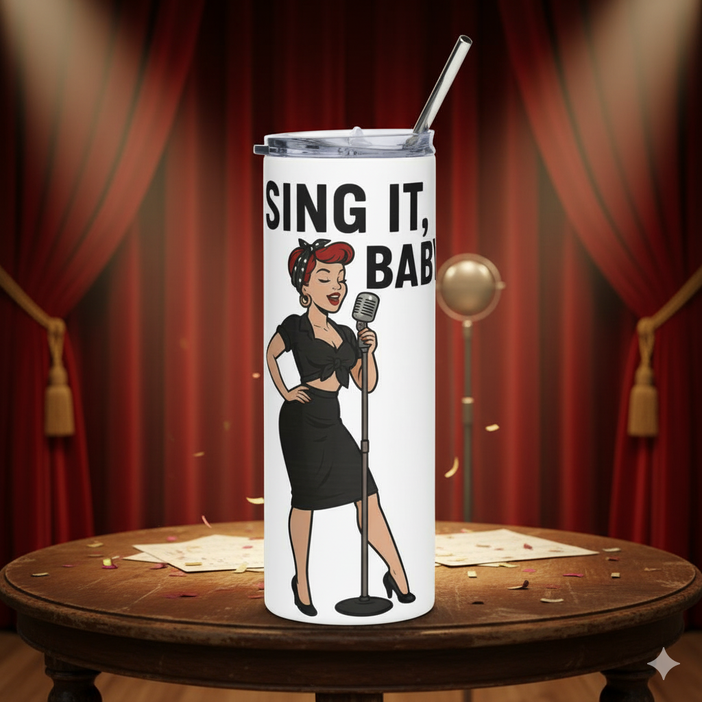 Vaso de acero inoxidable/Tumbler "Vintage Singer"