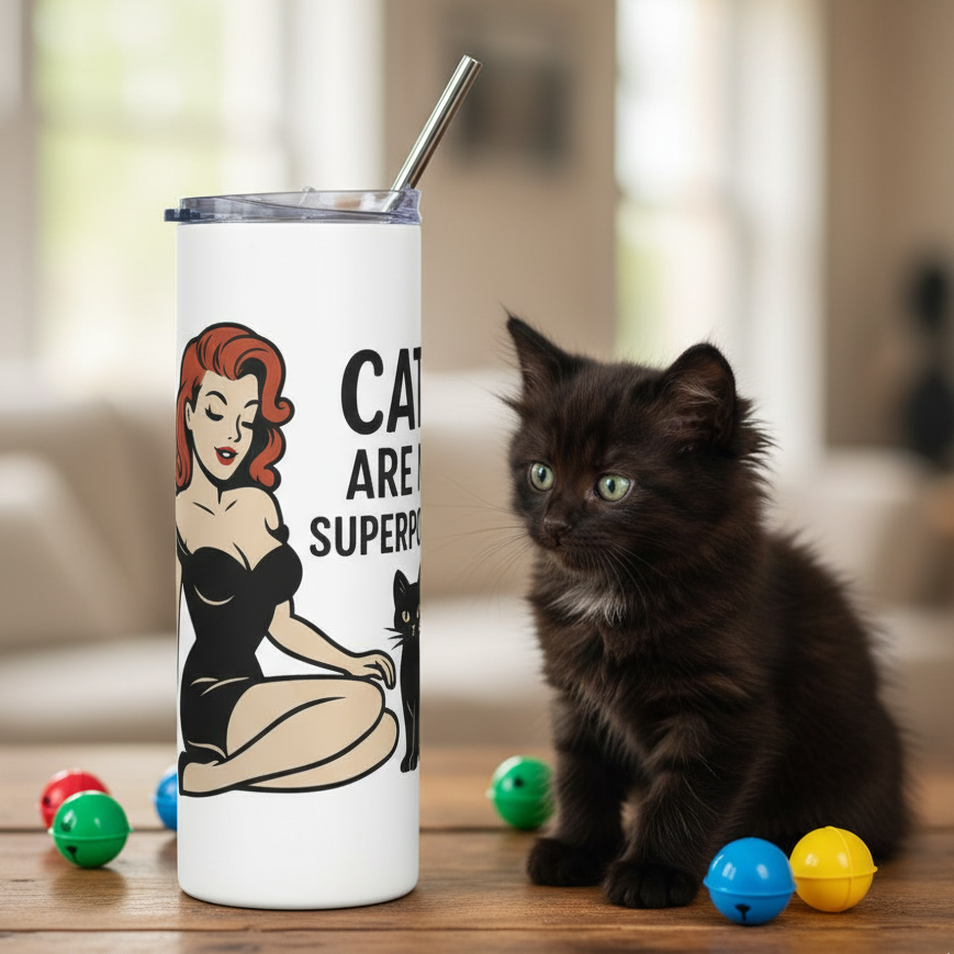 Vaso de acero inoxidable/Tumbler "Cats Are My Superpower"