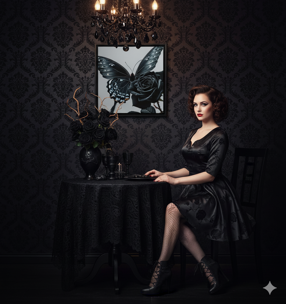 Lienzo I /Canvas "Elegance – Mariposa y Rosa"
