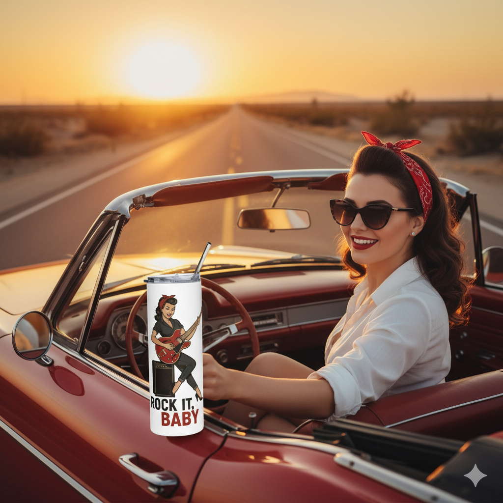 Vaso de acero inoxidable/Tumbler "Rock It, Baby"