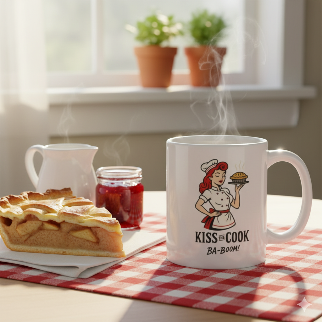 Taza cerámica/Mug  "Kiss the Cook Ba-Boom"