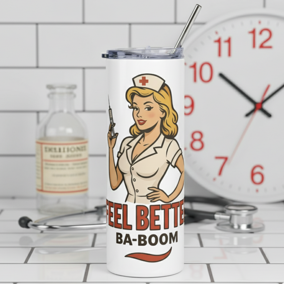 Vaso de acero inoxidable/Tumbler "Feel Better Ba-Boom"
