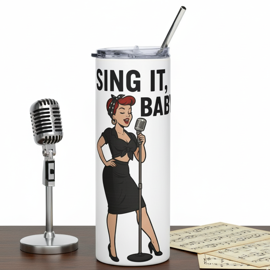 Vaso de acero inoxidable/Tumbler "Vintage Singer"