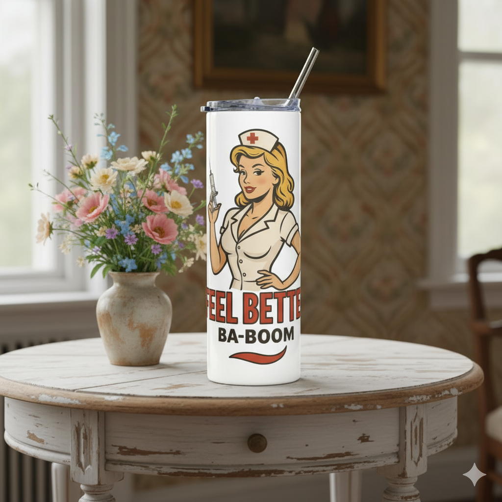 Vaso de acero inoxidable/Tumbler "Feel Better Ba-Boom"