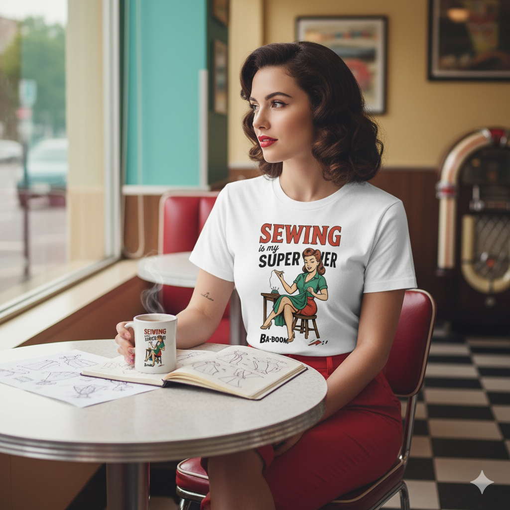 Camiseta larga unisex "Sewing is my superpower"