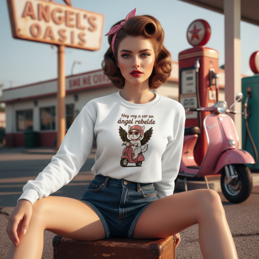 Sudadera, Miau, "Hoy voy a ser un ángel rebelde"