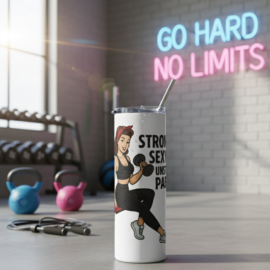 Vaso/Tumbler de acero inoxidable "Workout Pin-Up"