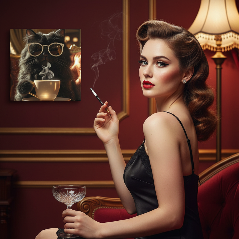 Lienzo / Canvas "Mañana con un Miau"