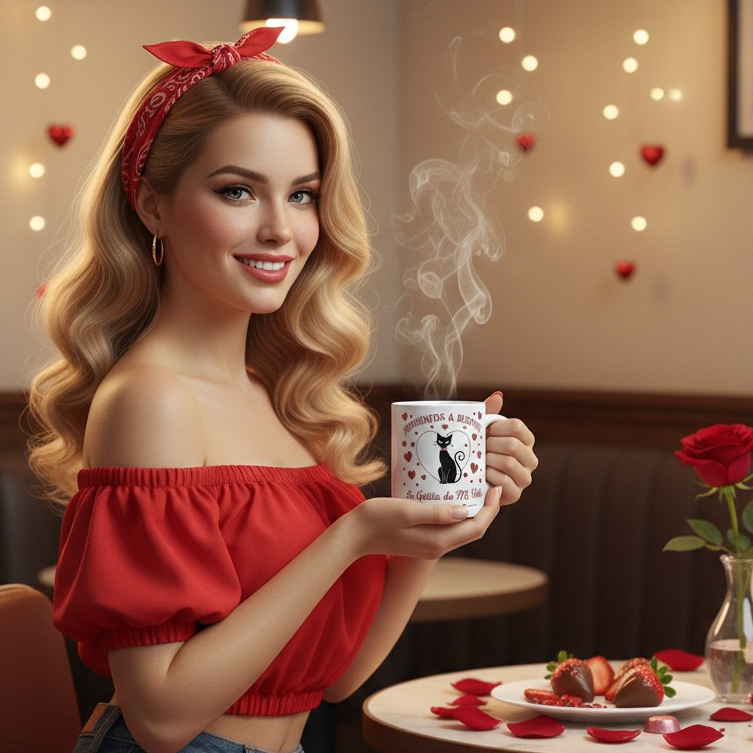 Taza/mug amor con mucho miau para ella