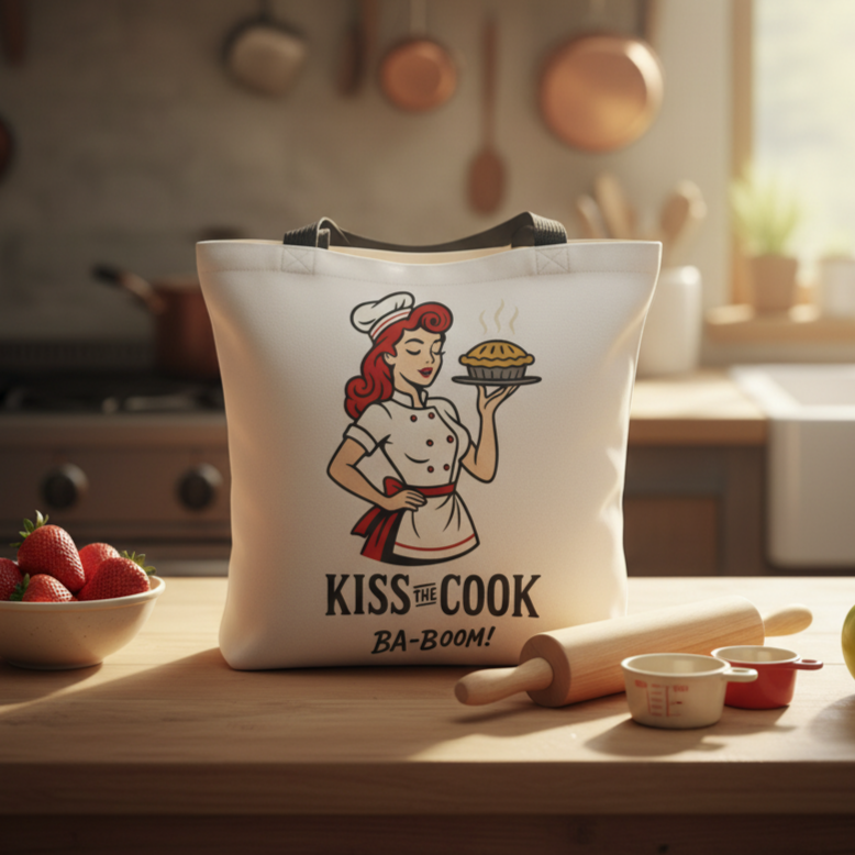 Bolsa tote/Bag "Kiss the Cook Ba-Boom"