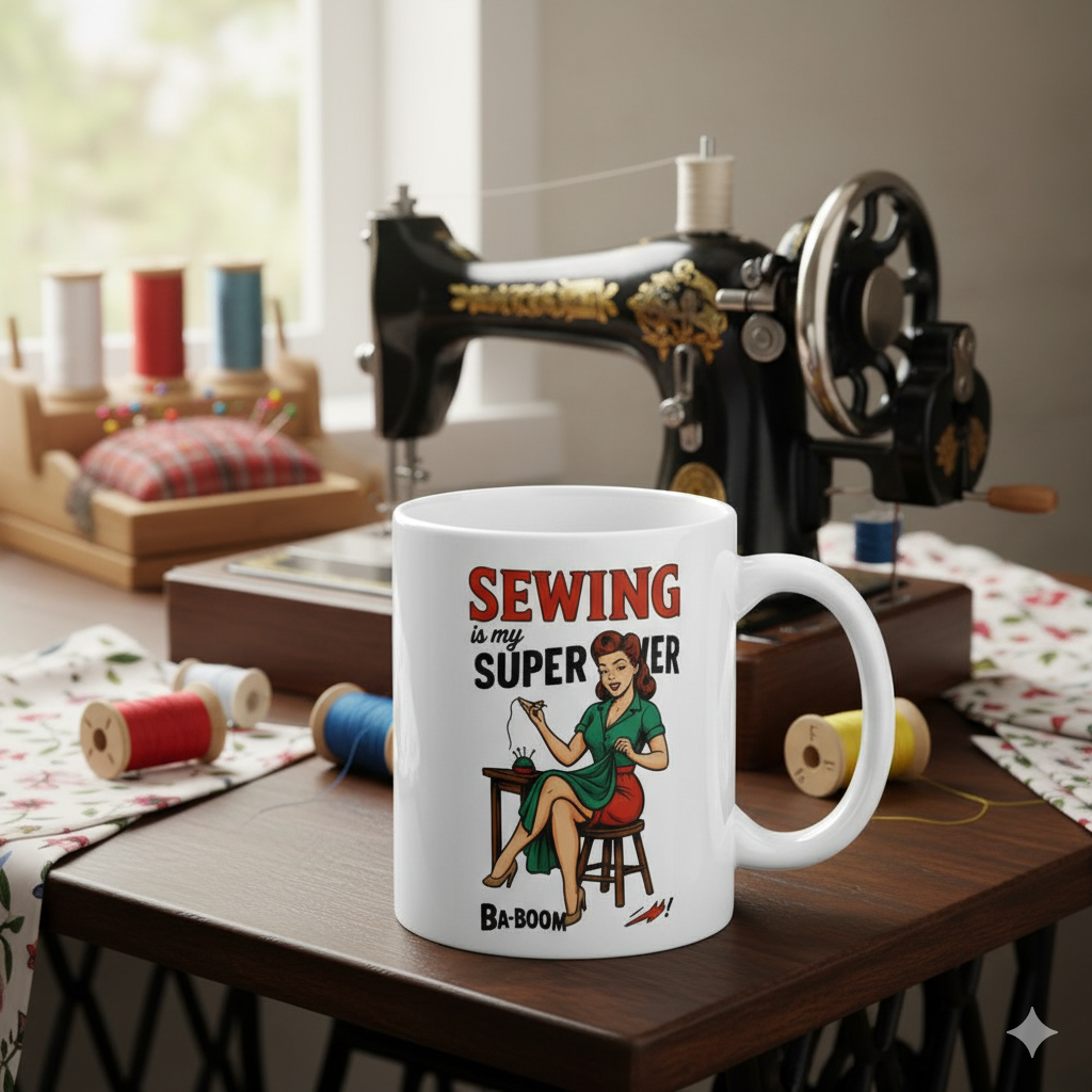 Taza cerámica "Sewing is my superpower"