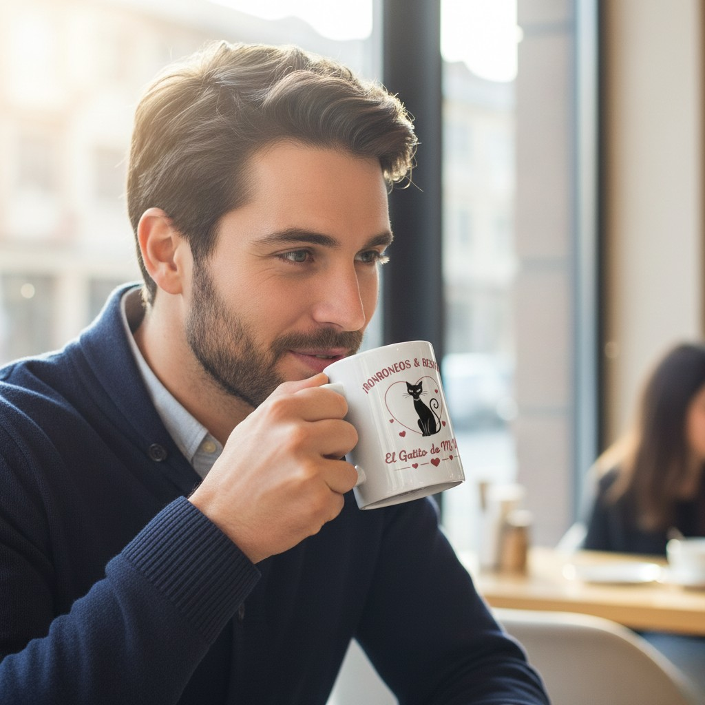 Taza/mug amor con mucho miau para él