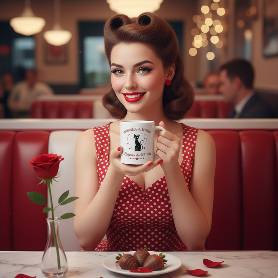 Taza/mug amor con mucho miau para él