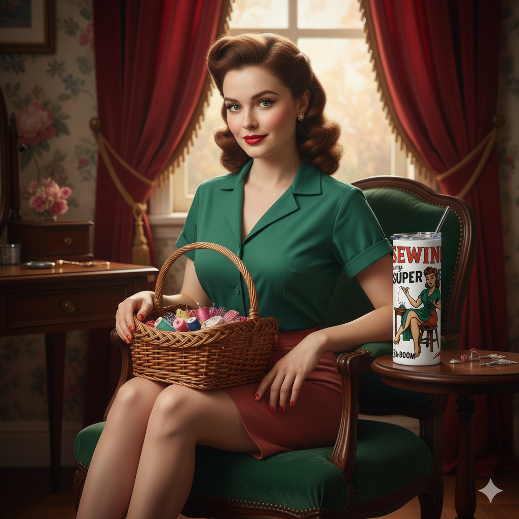 Vaso de acero inoxidable "Sewing is my superpower"