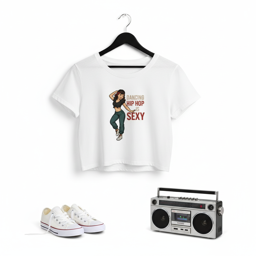 Camiseta corta/Crop top "Dancing Hip Hop is Sexy"
