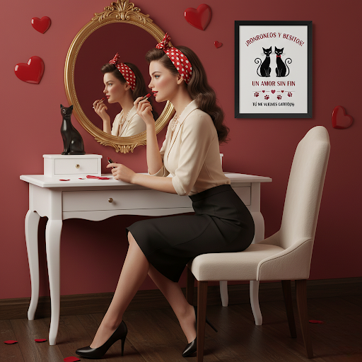 Cuadro amor con mucho miau