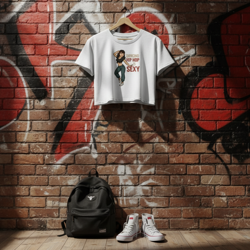 Camiseta corta/Crop top "Dancing Hip Hop is Sexy"