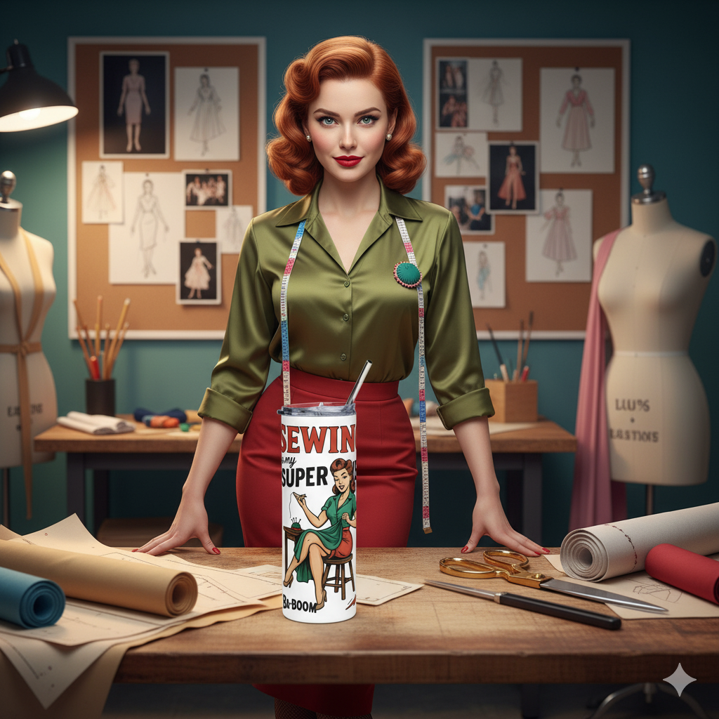 Vaso de acero inoxidable "Sewing is my superpower"