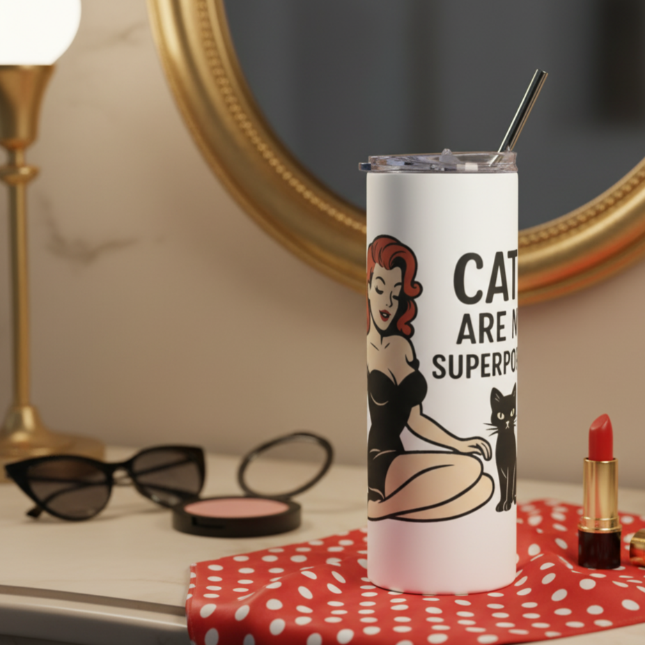 Vaso de acero inoxidable/Tumbler "Cats Are My Superpower"