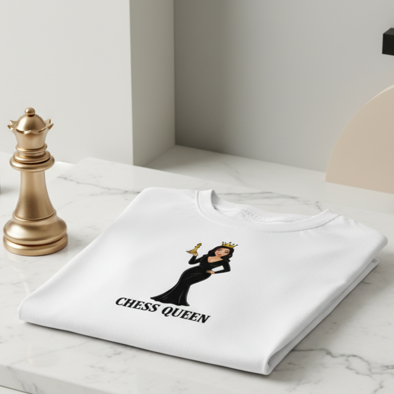 Camiseta corta / Crop-top unisex "Reina de Ajedrez"
