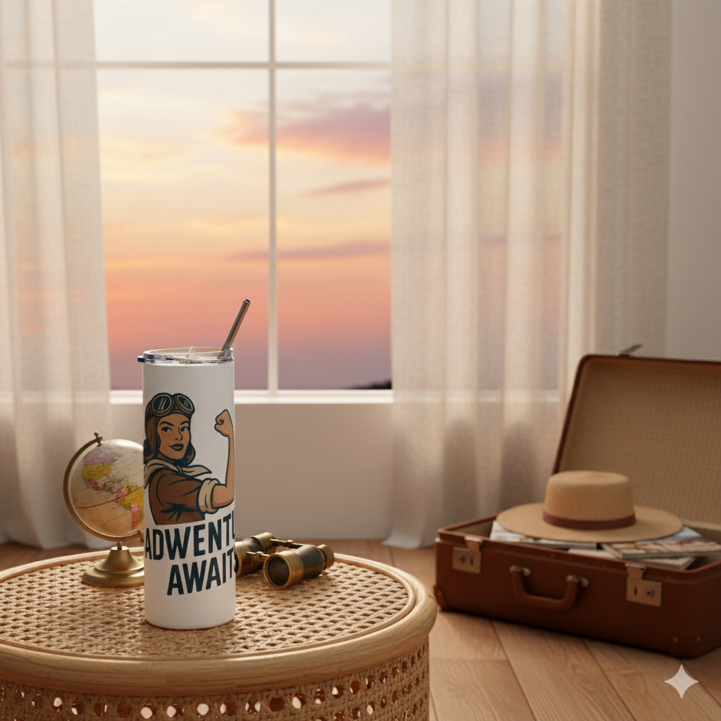 Vaso de acero inoxidable "Adventure Awaits"