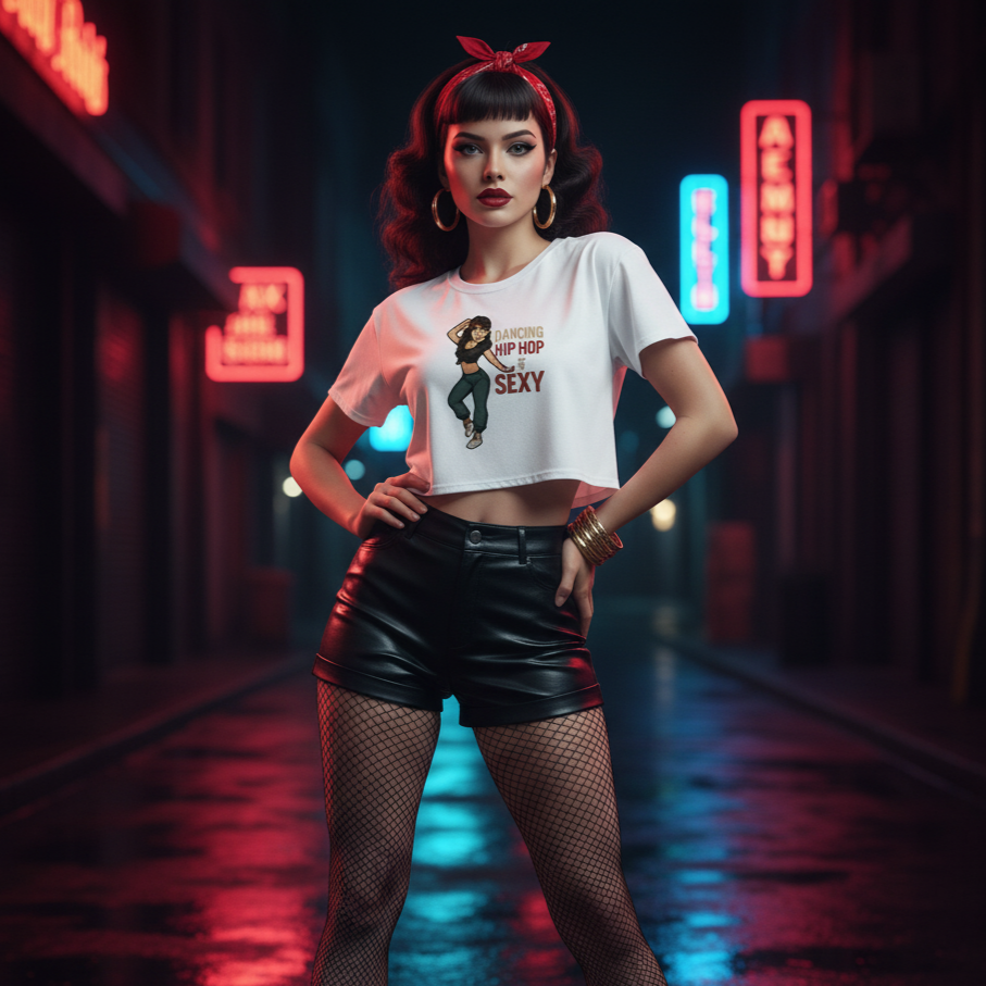 Camiseta corta/Crop top "Dancing Hip Hop is Sexy"