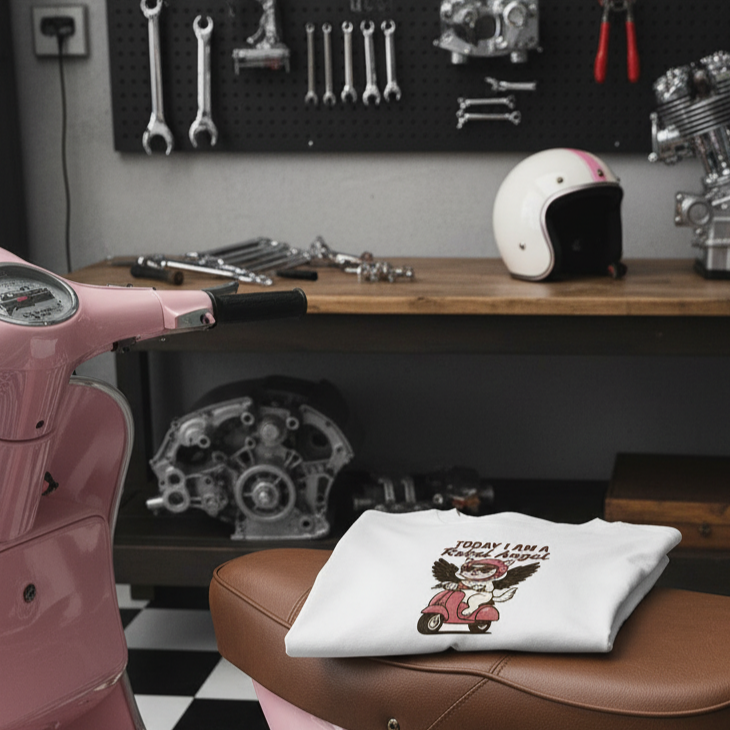 Camiseta Corta  “Pink Rebel Angel” - Crop Top