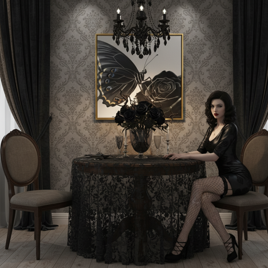 Lienzo II / Canvas "Elegance – Mariposa y Rosa"