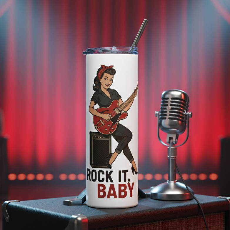 Vaso de Acero Inoxidable Rockera - Botella Térmica Pin Up "Rock It, Baby"