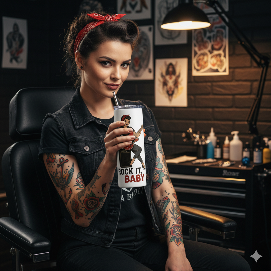 Vaso de acero inoxidable/Tumbler "Rock It, Baby"