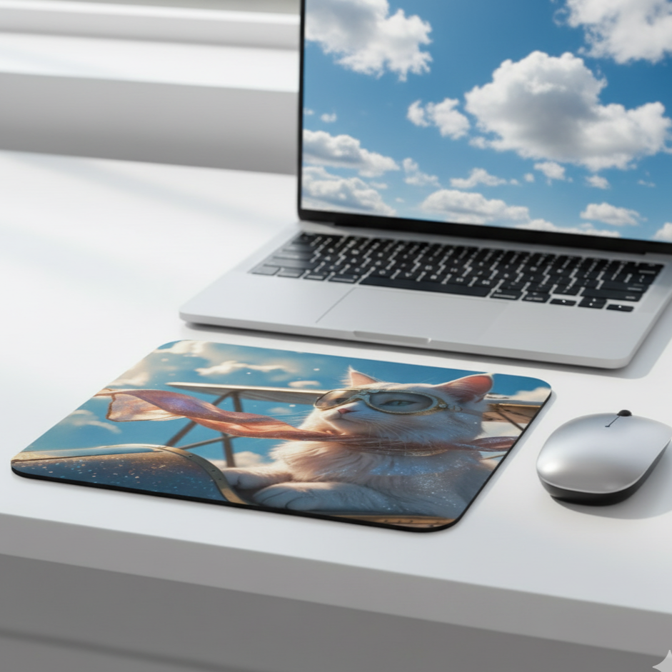 Alfombrilla de Ratón / Mouse pad "Miau Aviador"